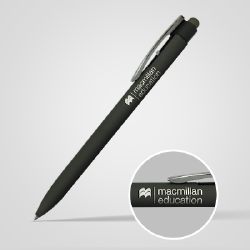 Długopis typu touchpen z logo „Macmillan Education” szary